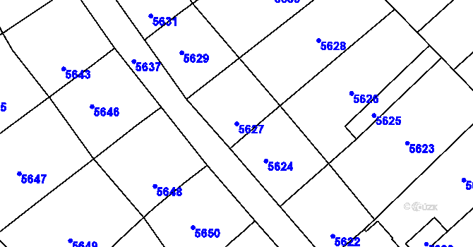 Parcela st. 5627 v KÚ Kročehlavy, Katastrální mapa