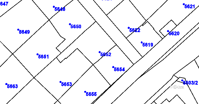 Parcela st. 5652 v KÚ Kročehlavy, Katastrální mapa