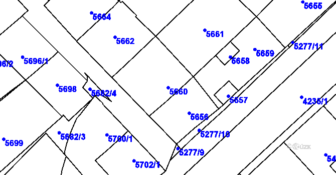 Parcela st. 5660 v KÚ Kročehlavy, Katastrální mapa