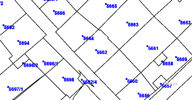 Parcela st. 5662 v KÚ Kročehlavy, Katastrální mapa