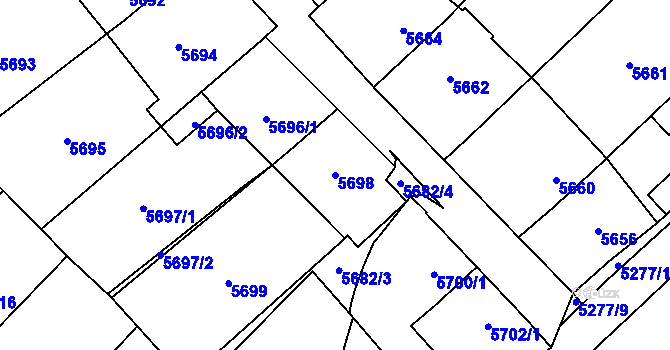 Parcela st. 5698 v KÚ Kročehlavy, Katastrální mapa