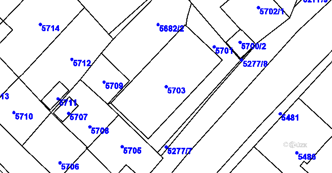 Parcela st. 5703 v KÚ Kročehlavy, Katastrální mapa