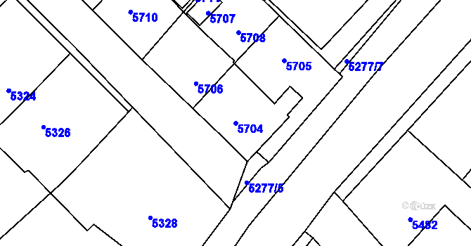 Parcela st. 5704 v KÚ Kročehlavy, Katastrální mapa