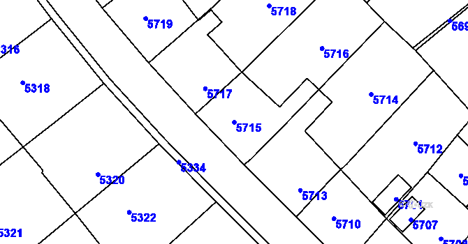 Parcela st. 5715 v KÚ Kročehlavy, Katastrální mapa