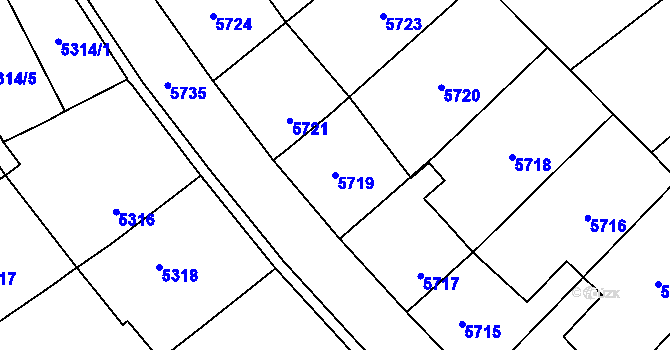 Parcela st. 5719 v KÚ Kročehlavy, Katastrální mapa