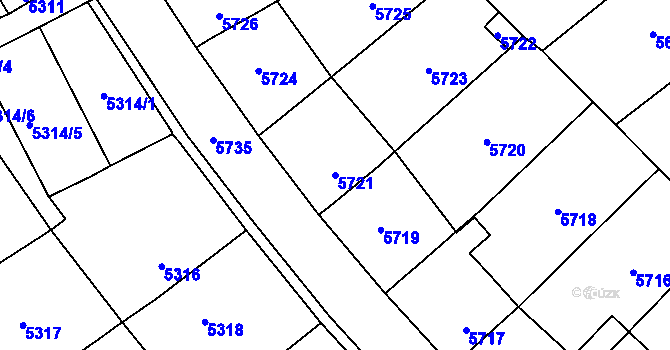Parcela st. 5721 v KÚ Kročehlavy, Katastrální mapa