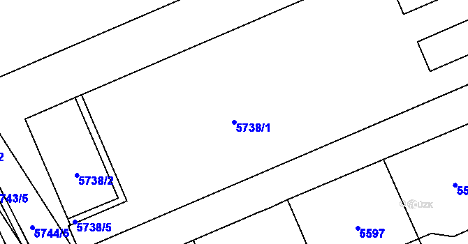 Parcela st. 5738/1 v KÚ Kročehlavy, Katastrální mapa