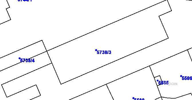 Parcela st. 5738/3 v KÚ Kročehlavy, Katastrální mapa