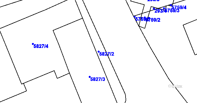 Parcela st. 5827/2 v KÚ Kročehlavy, Katastrální mapa