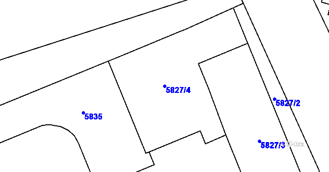Parcela st. 5827/4 v KÚ Kročehlavy, Katastrální mapa