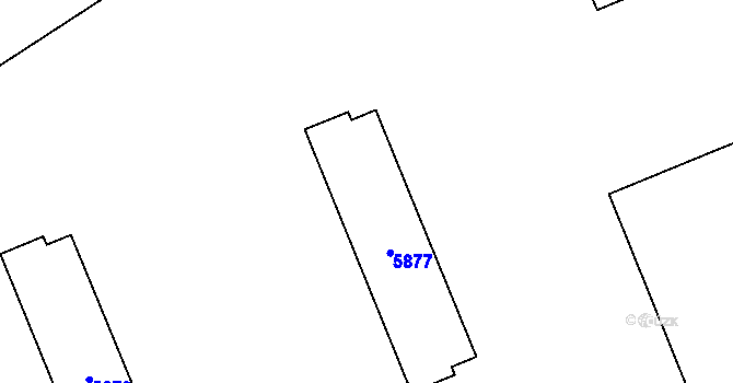 Parcela st. 5877 v KÚ Kročehlavy, Katastrální mapa