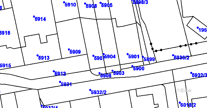 Parcela st. 5904 v KÚ Kročehlavy, Katastrální mapa