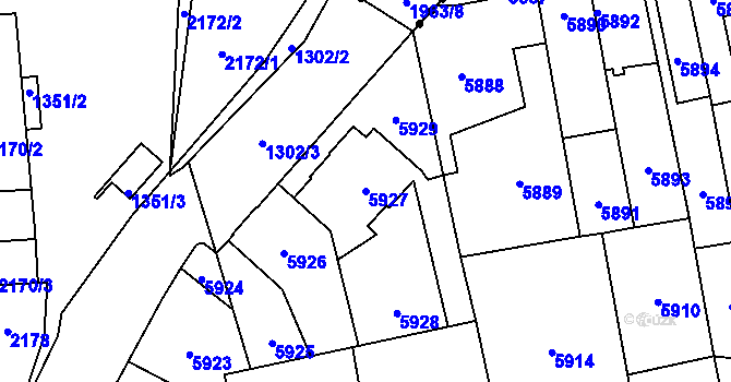 Parcela st. 5927 v KÚ Kročehlavy, Katastrální mapa