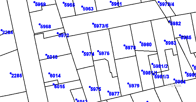 Parcela st. 5976 v KÚ Kročehlavy, Katastrální mapa