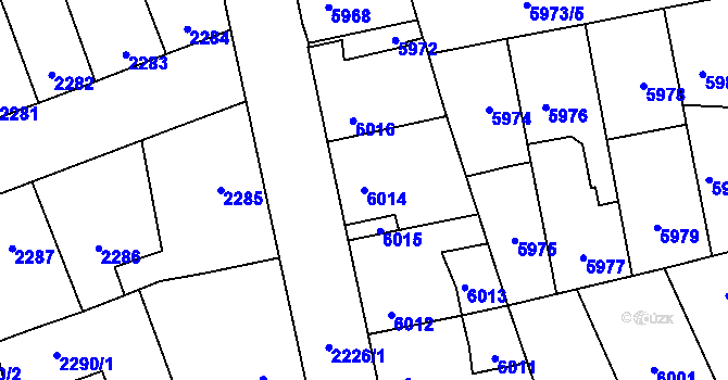 Parcela st. 6014 v KÚ Kročehlavy, Katastrální mapa