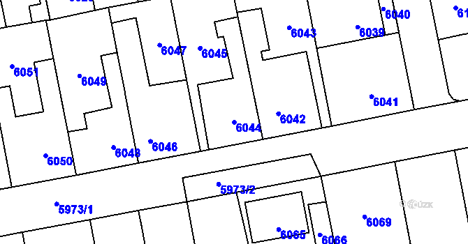 Parcela st. 6044 v KÚ Kročehlavy, Katastrální mapa