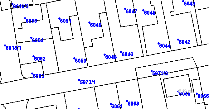 Parcela st. 6048 v KÚ Kročehlavy, Katastrální mapa