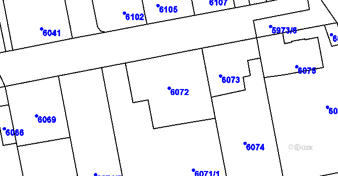 Parcela st. 6072 v KÚ Kročehlavy, Katastrální mapa