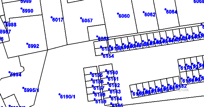 Parcela st. 6154 v KÚ Kročehlavy, Katastrální mapa