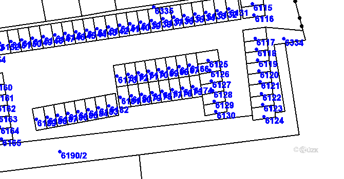Parcela st. 6176 v KÚ Kročehlavy, Katastrální mapa