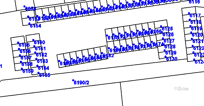 Parcela st. 6182 v KÚ Kročehlavy, Katastrální mapa