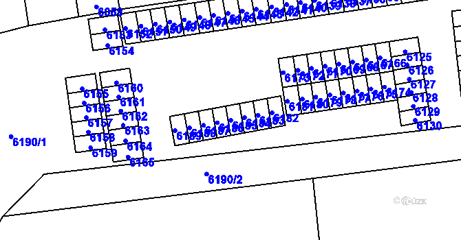 Parcela st. 6185 v KÚ Kročehlavy, Katastrální mapa
