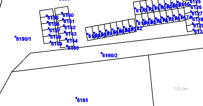 Parcela st. 6190/2 v KÚ Kročehlavy, Katastrální mapa