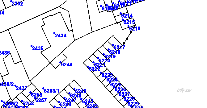 Parcela st. 6219 v KÚ Kročehlavy, Katastrální mapa