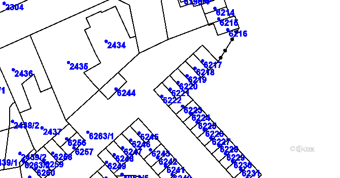Parcela st. 6221 v KÚ Kročehlavy, Katastrální mapa