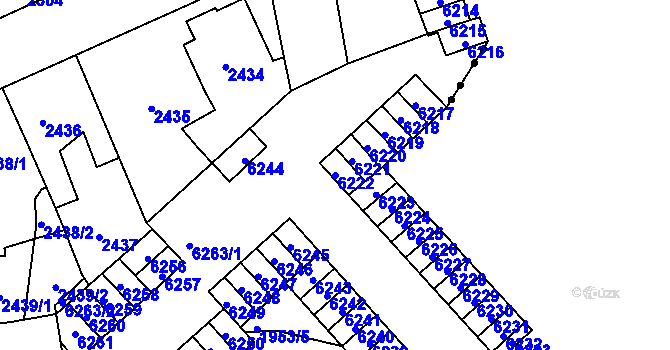 Parcela st. 6222 v KÚ Kročehlavy, Katastrální mapa