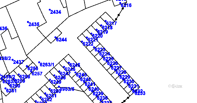 Parcela st. 6224 v KÚ Kročehlavy, Katastrální mapa