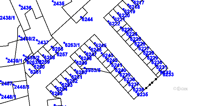 Parcela st. 6243 v KÚ Kročehlavy, Katastrální mapa