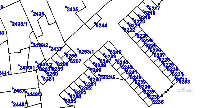 Parcela st. 6246 v KÚ Kročehlavy, Katastrální mapa