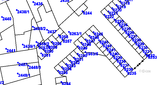 Parcela st. 6248 v KÚ Kročehlavy, Katastrální mapa