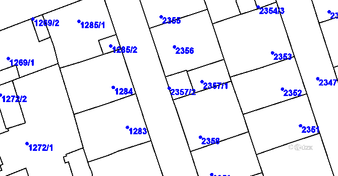Parcela st. 2357/2 v KÚ Kročehlavy, Katastrální mapa