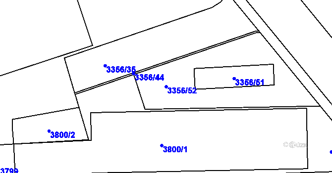 Parcela st. 3356/52 v KÚ Kročehlavy, Katastrální mapa