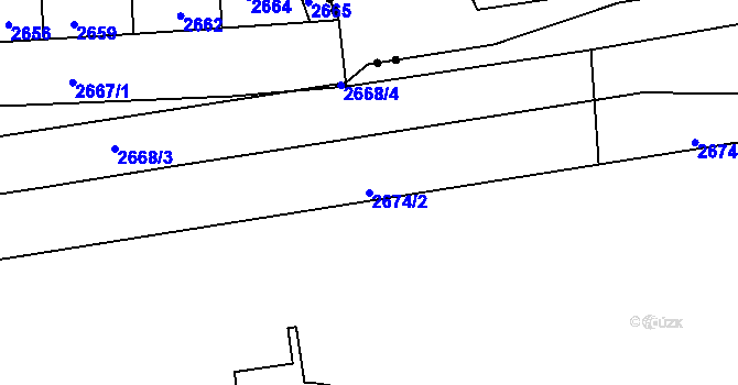 Parcela st. 2674/2 v KÚ Kročehlavy, Katastrální mapa