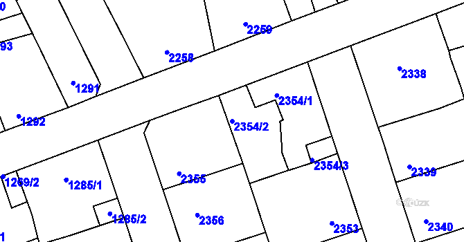 Parcela st. 2354/2 v KÚ Kročehlavy, Katastrální mapa