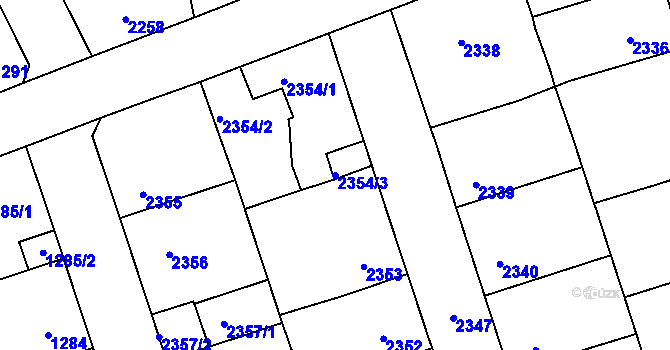 Parcela st. 2354/3 v KÚ Kročehlavy, Katastrální mapa