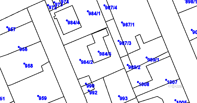 Parcela st. 984/5 v KÚ Kročehlavy, Katastrální mapa
