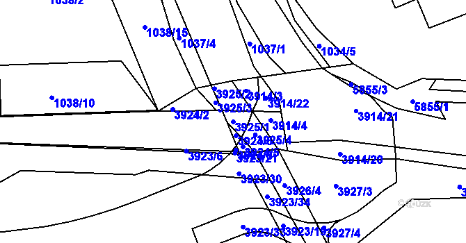 Parcela st. 3925/1 v KÚ Kročehlavy, Katastrální mapa