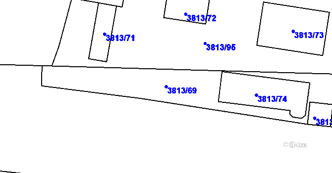 Parcela st. 3813/69 v KÚ Kročehlavy, Katastrální mapa