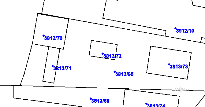 Parcela st. 3813/72 v KÚ Kročehlavy, Katastrální mapa