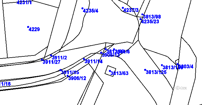 Parcela st. 3906/13 v KÚ Kročehlavy, Katastrální mapa