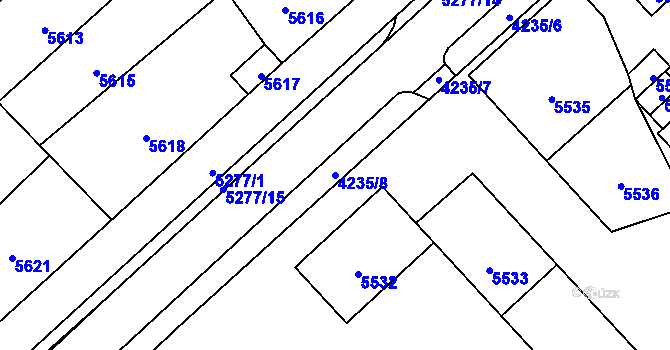 Parcela st. 4235/8 v KÚ Kročehlavy, Katastrální mapa