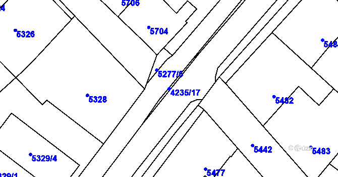 Parcela st. 4235/17 v KÚ Kročehlavy, Katastrální mapa