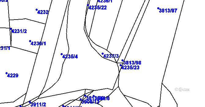 Parcela st. 4237/3 v KÚ Kročehlavy, Katastrální mapa