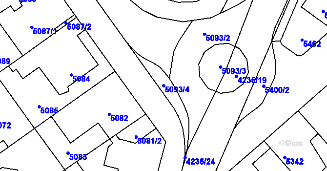 Parcela st. 5093/4 v KÚ Kročehlavy, Katastrální mapa