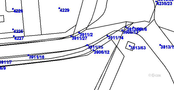 Parcela st. 3911/15 v KÚ Kročehlavy, Katastrální mapa