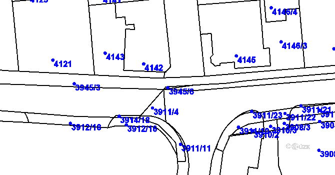 Parcela st. 3945/6 v KÚ Kročehlavy, Katastrální mapa
